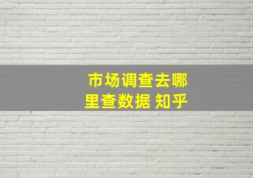 市场调查去哪里查数据 知乎